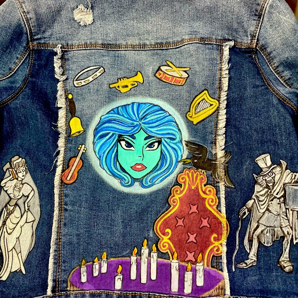 Hand-Painted haunted mansion jacket